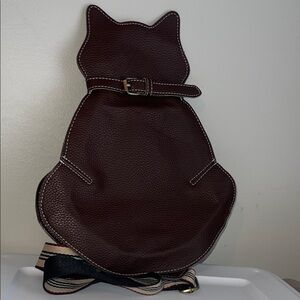 Brown Cat-Shaped Sling Bag